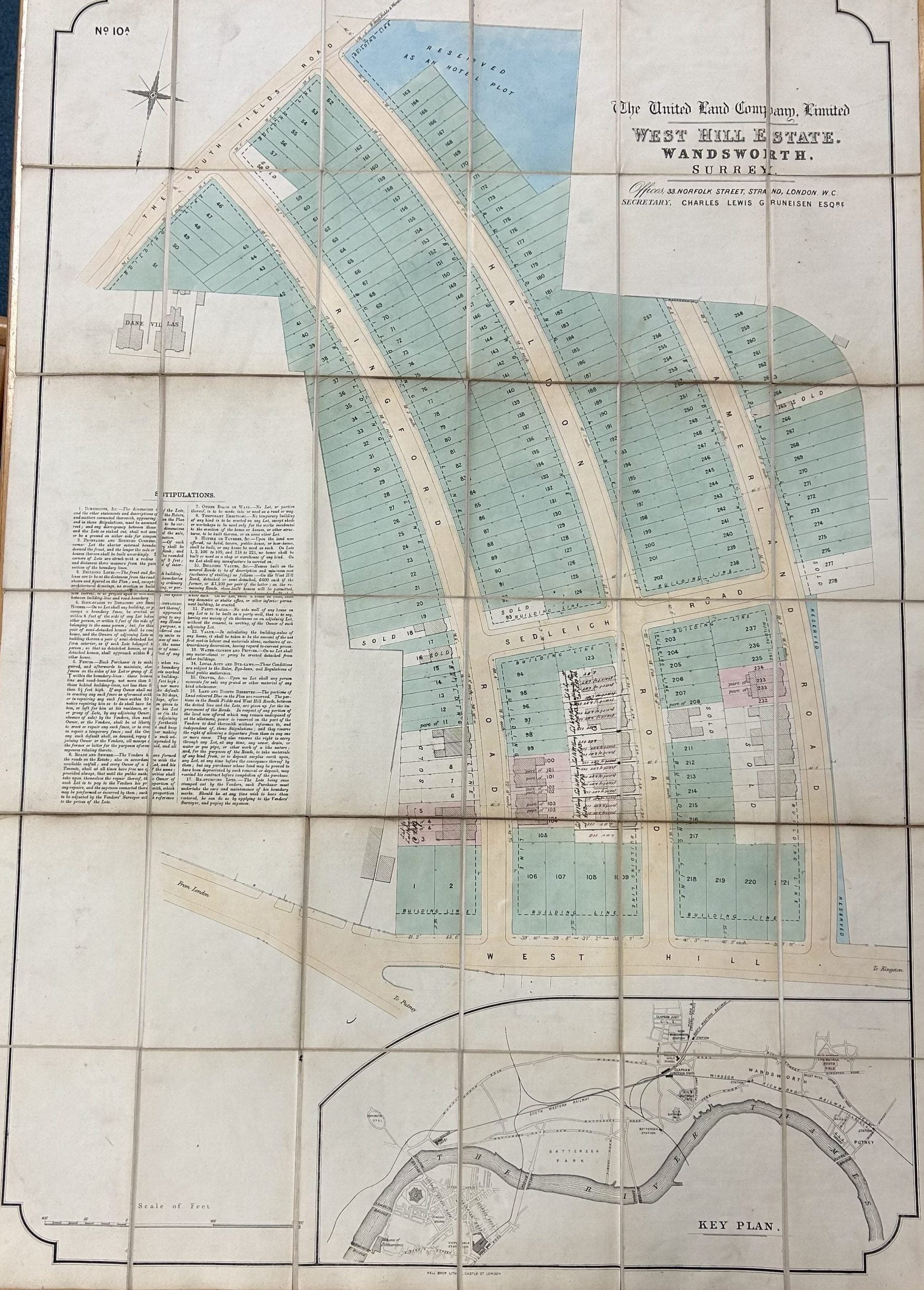 United Land Company Plans for West Hill Estate - with Hotel Plot marked