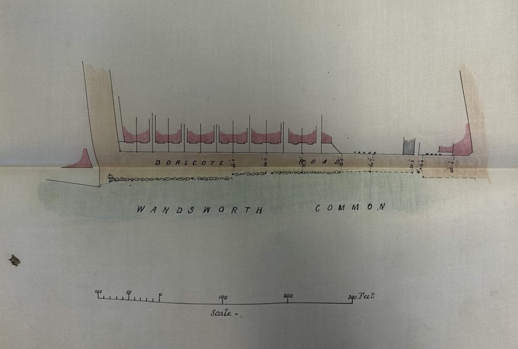 Plan of Dorcote Road SW18