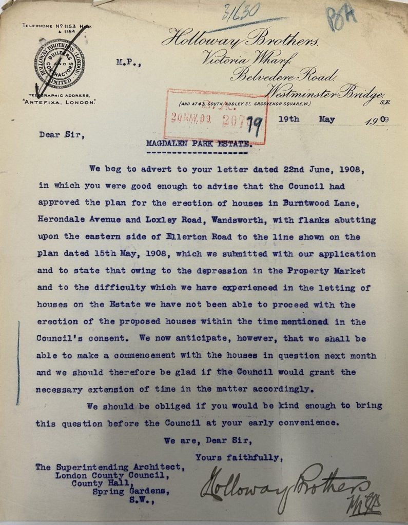 Slow property market in 1909 - nothing new!