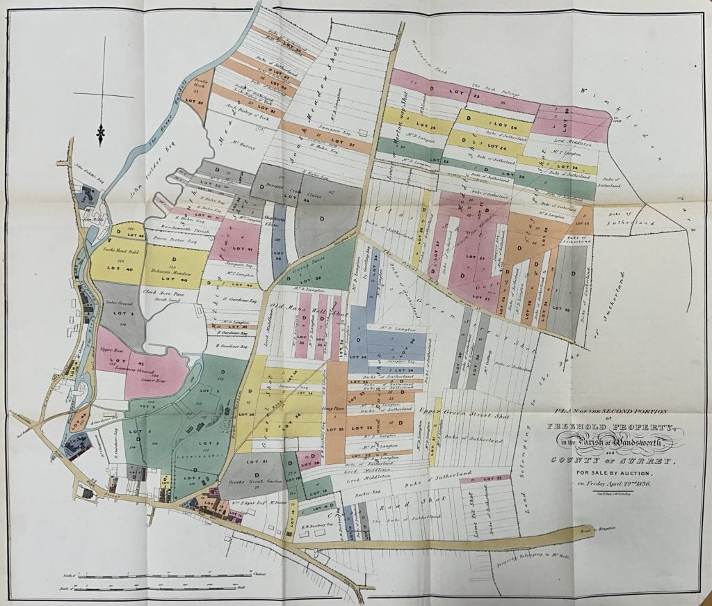 Plan from Earl Spencers 22nd April 1836 auction. By kind permission of the Northampton County Records Office [SOX 278-1].