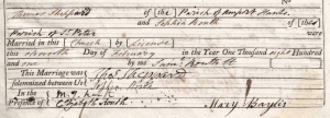 arriage register for Sophia and Thomas Sheppard