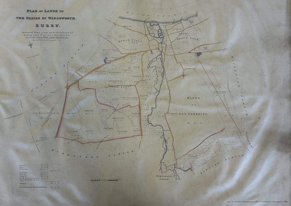 Plan of Lands in the Parish of Wandsworth Surry 1823