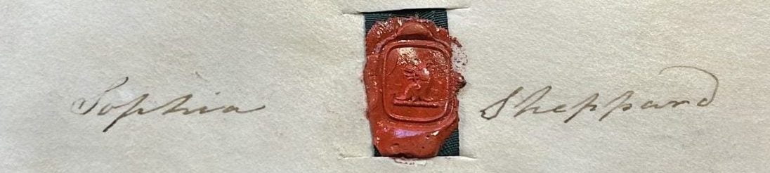 Sophia Sheppard's seal and signature