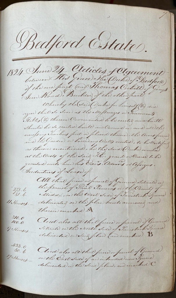 Thomas Cubitt Master Builder agreements between Cubitt and the Duke of Bedford