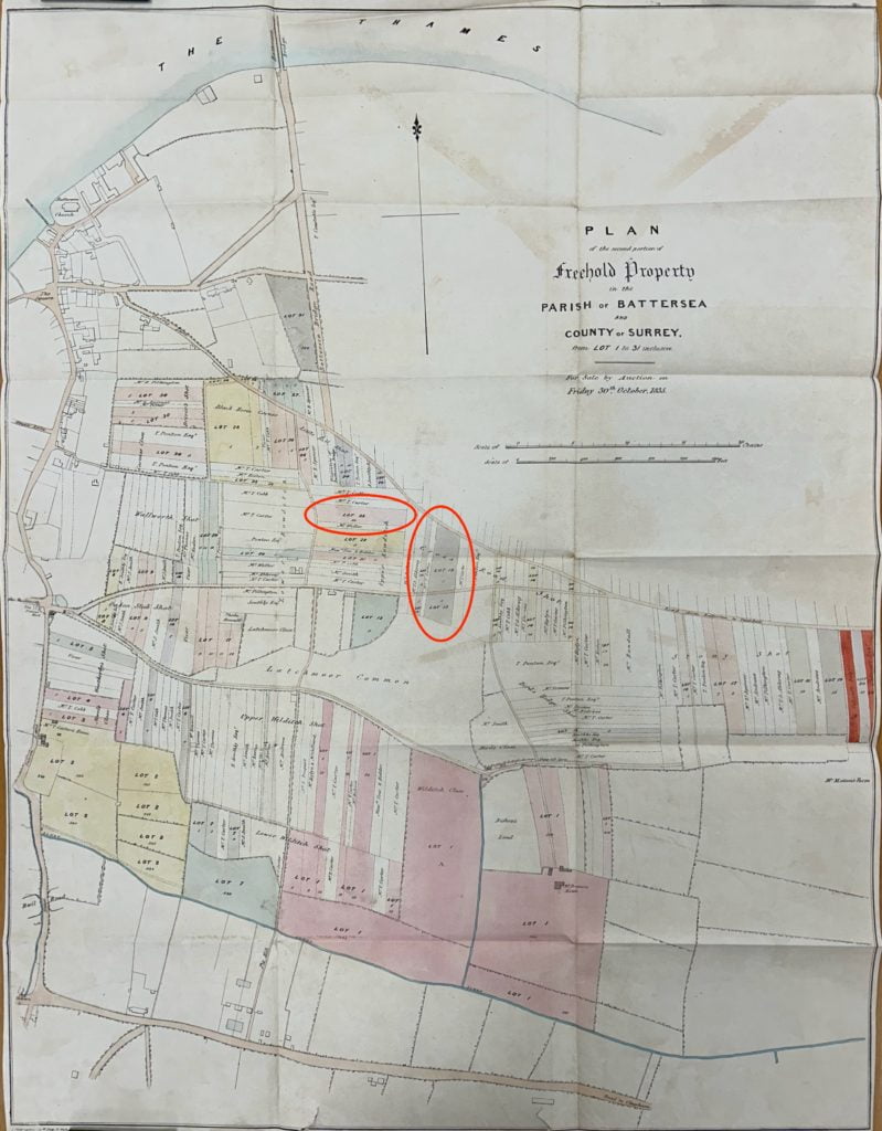 Cubitts' Battersea Land purchases from Earl Spencer