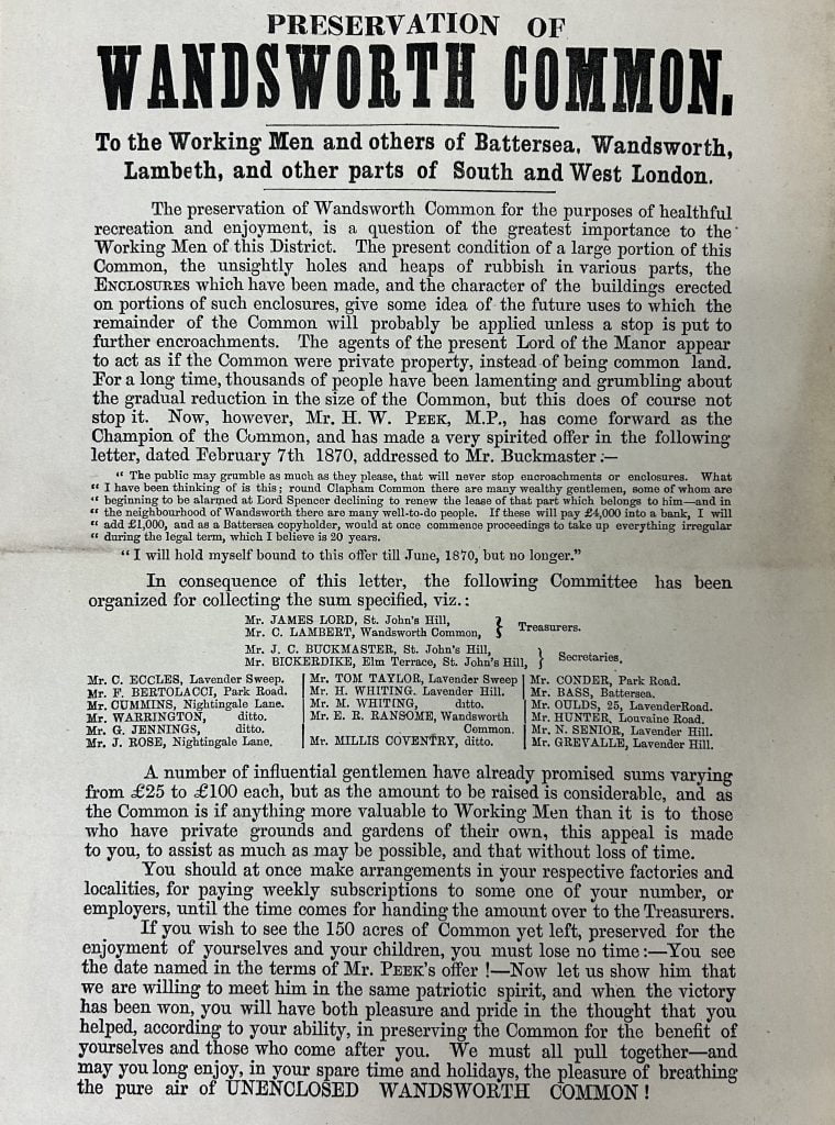 Pamphlet Preservation of Wandsworth Common