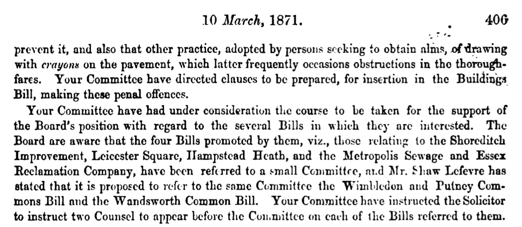 Proceeding of Metropolitan Board of Works 1871-1 10th March page 400.